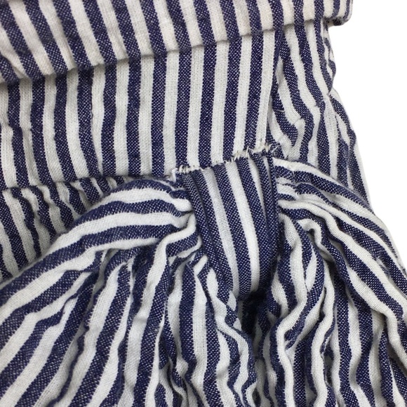 JUDITH MARCH Strapless Dress SeerSucker Stripe Blue Bow Preppy Summer Size Small - Picture 10 of 16